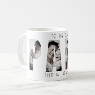Caneca De Café Colagem de Fotos Personalizada do Melhor Papai do
