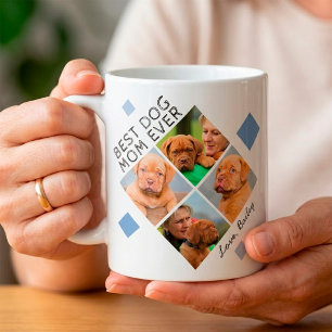 Caneca De Café Colagem de Fotos Personalizada Melhor Mãe de Cacho