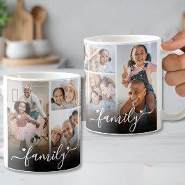 Caneca De Café Colagem de Fotos Personalizadas da Família