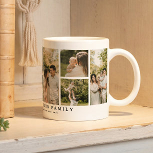Caneca De Café Colagem de Fotos Personalizadas da Família & Prese