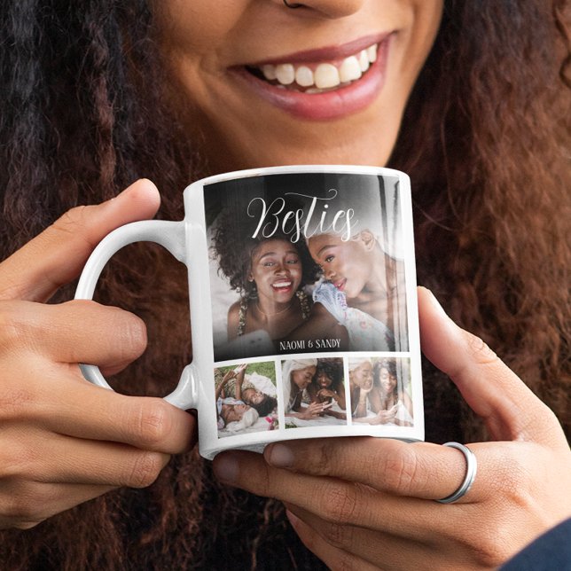 Caneca De Café Colagem de Fotos Personalizadas das Melhores Amiga (Criador carregado)