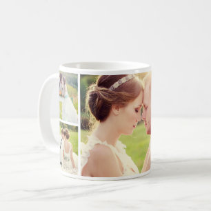 Caneca De Café Colagem de Fotos Personalizadas de Casamento de Ca