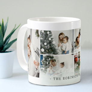 Caneca De Café Colagem de Fotos Personalizadas de Família Clássic