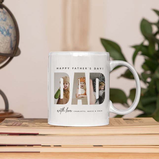 Caneca De Café Colagem de Fotos Personalizadas do Papai na Moda (Criador carregado)