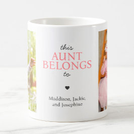 Caneca De Café Colagem de Fotos Personalizadas "Esta Tia Pertence