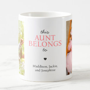 Caneca De Café Colagem de Fotos Personalizadas "Esta Tia Pertence