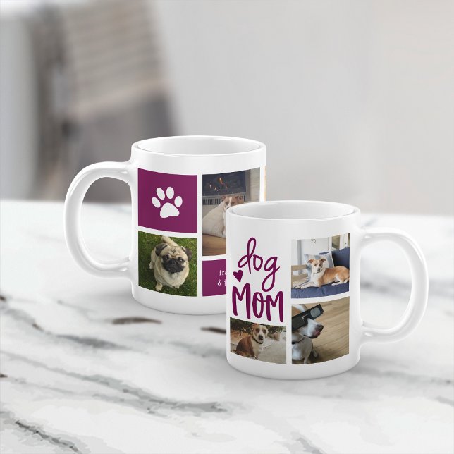 Caneca De Café Colagem de Fotos Pet Mãe de Cachorro Bonito (Criador carregado)