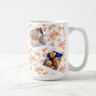 Caneca De Café Colagem de Fotos Pink Love 2 - Dia de as mães Pers
