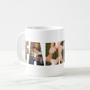 Caneca De Café Colagem de fotos recortadas por letra da família m