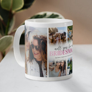 Caneca De Café Colagem de Fotos Será Minha Dama de Honra