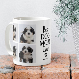 Caneca De Café Colagem de Fotos Simples Melhor Mãe de Cachorro de