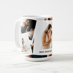 Caneca De Café Colagem de Fotos Trendy 'Melhor Mãe Nunca'