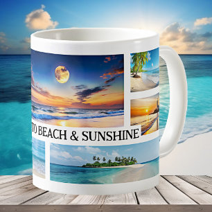 Caneca De Café Colagem de Fotos Tropical Beach e Sunshine