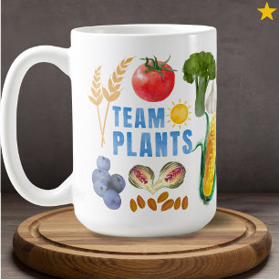 Caneca De Café Colagem de Frutas e Legumes em Aquarela Vegetarian
