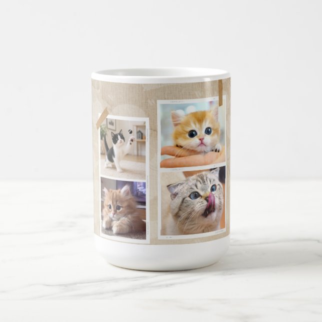 Caneca De Café Colagem de Gatos Curiosos (Centro)