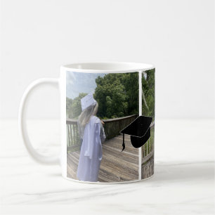 Caneca De Café Colagem de Graduação com Três Fotos