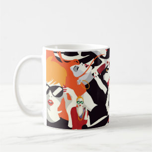 Caneca De Café Colagem de meninas modestas: pop