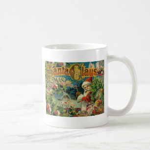 Caneca De Café Colagem de Natal do Papai Noel Vitoriano Antigo