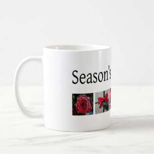 Caneca De Café Colagem de Natal em Vermelho