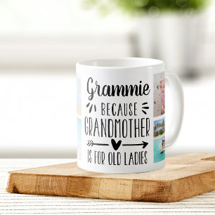 Caneca De Café Colagem de Nomes e Fotografias do Grammie Engraçad