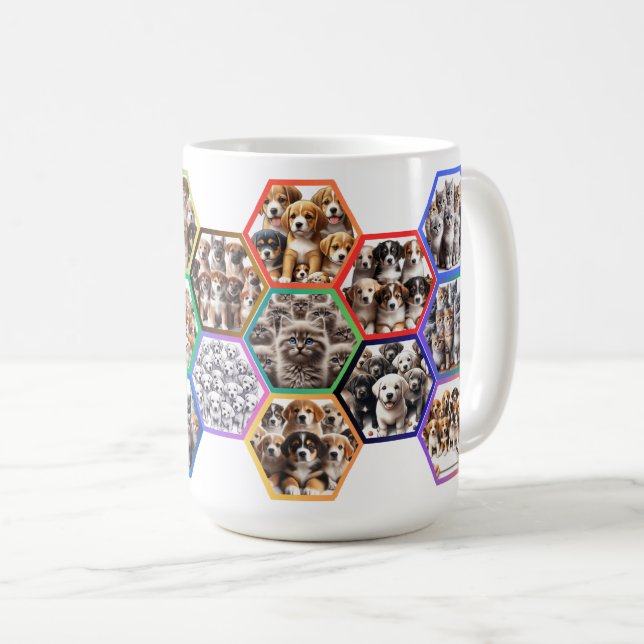 Caneca De Café Colagem de patas e uísques: Uma sinfonia de Furry  (Frente Esquerda)
