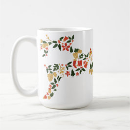 Caneca De Café Colagem de Rena de Natal – Férias Festivas