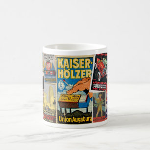 CANECA DE CAFÉ COLAGEM DE SELLOS DE CARTAZ MCM