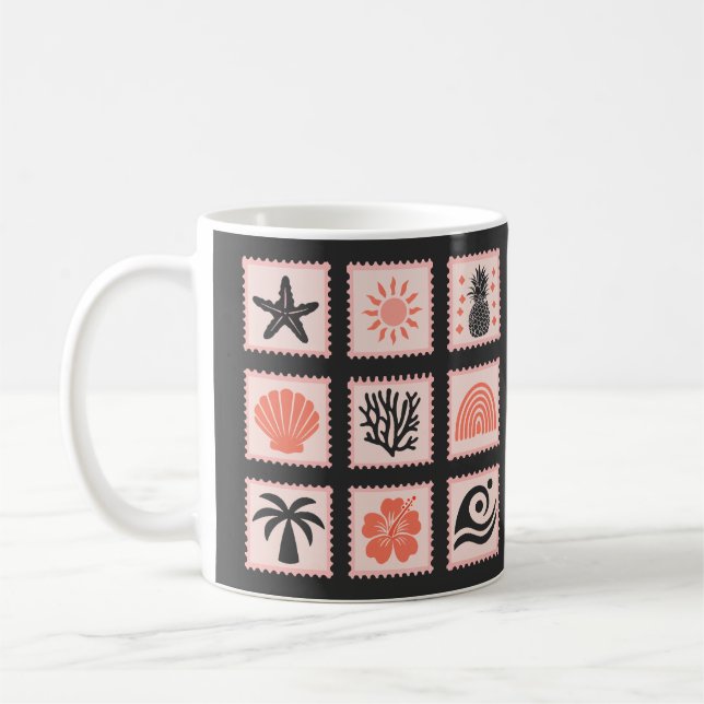 Caneca De Café Colagem de selos naturais (Esquerda)