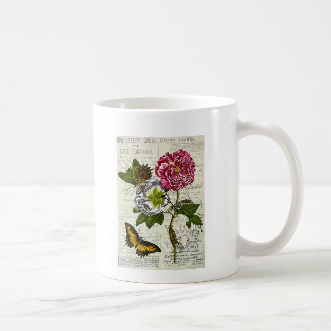 Caneca De Café Colagem de Vintage bonito (Direita)