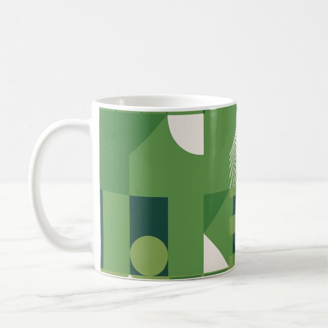 Caneca De Café Colagem digital Duotone, elementos geométricos (Esquerda)