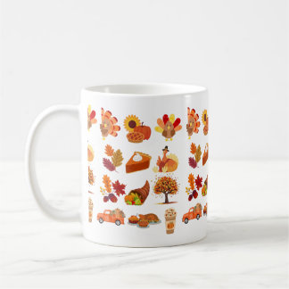 Caneca De Café Colagem do Dia de Ação de Graças