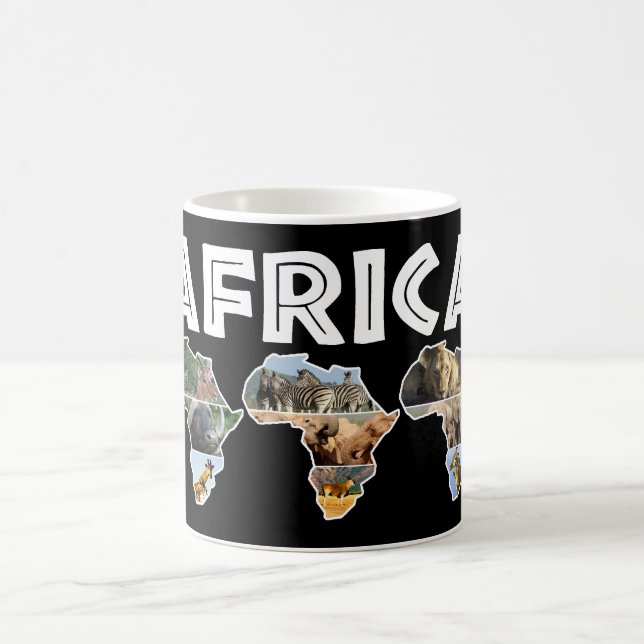 Caneca De Café Colagem do Trio Branco Continente Africano da Vida (Centro)