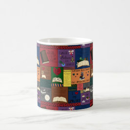Caneca De Café Colagem do viciado do livro