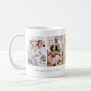 Caneca De Café Colagem Elegante Personalizada de 5 Fotos