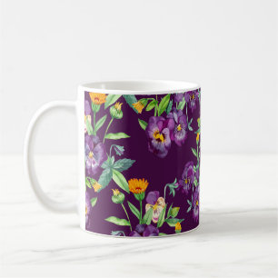 Caneca De Café Colagem floral, padrão sem falhas, abstrato digita