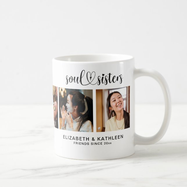 Caneca De Café Colagem Fotográfica das Irmãs Mais Amigas Modernas (Direita)