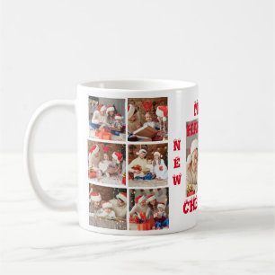 Caneca De Café COLAGEM FOTOGRÁFICA DO CHEIO FUNNADO NATAL MERRY b