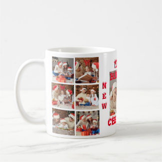 Caneca De Café COLAGEM FOTOGRÁFICA DO CHEIO FUNNADO NATAL MERRY b