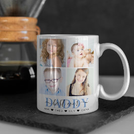 Caneca De Café Colagem Fotográfica do Insta Trendy 4 'Best Pai Ev