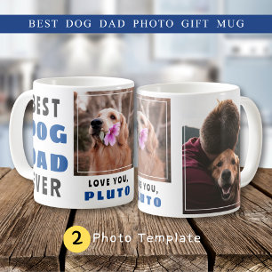 Caneca De Café Colagem Fotográfica do Melhor Pai de Cachorro Nome