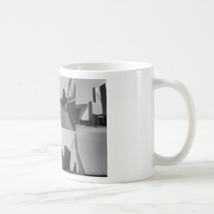 Caneca De Café Colagem fotográfica Roterdão 4 a preto e branco