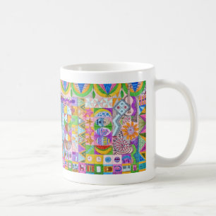Caneca De Café Colagem geométrica das formas