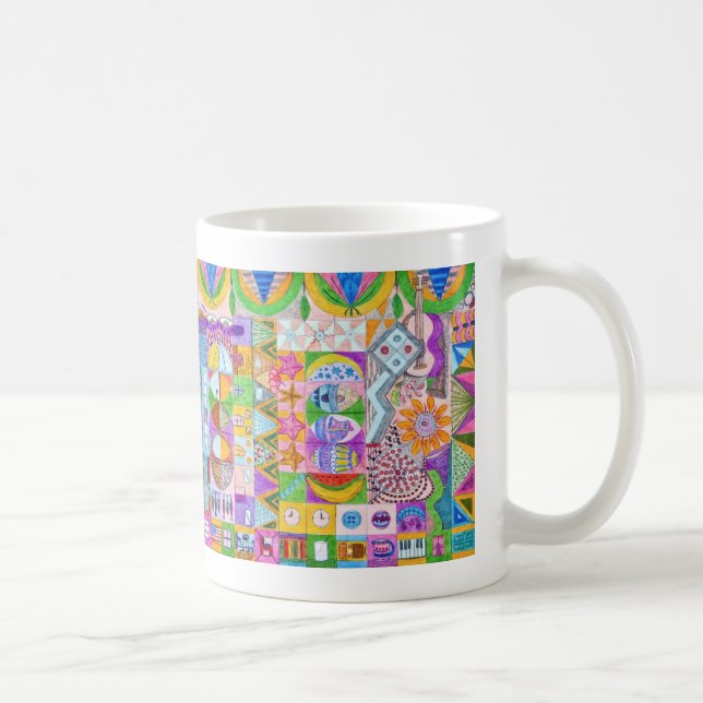 Caneca De Café Colagem geométrica das formas (Direita)