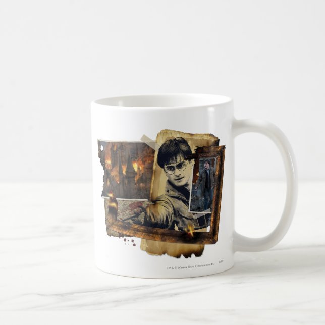 Caneca De Café Colagem Harry Potter 7 (Direita)