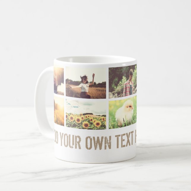 Caneca De Café Colagem na moda e texto da foto (Frente Esquerda)