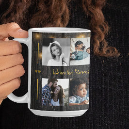 Caneca De Café Colagem personalizada de 10 fotos com rusticidade 