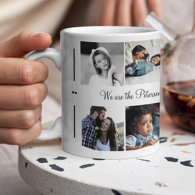 Caneca De Café Colagem personalizada de 10 fotos moderna em sua f (Criador carregado)