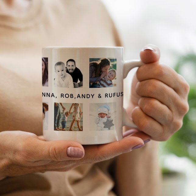 Caneca De Café Colagem Personalizada De 12 Fotos Para Texto Perso (Criador carregado)