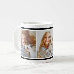 Caneca De Café Colagem Personalizada de Cães Pretos Simples