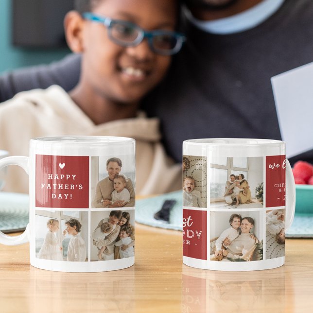 Caneca De Café Colagem Personalizada de Fotografias de 'Best Pai  (Criador carregado)